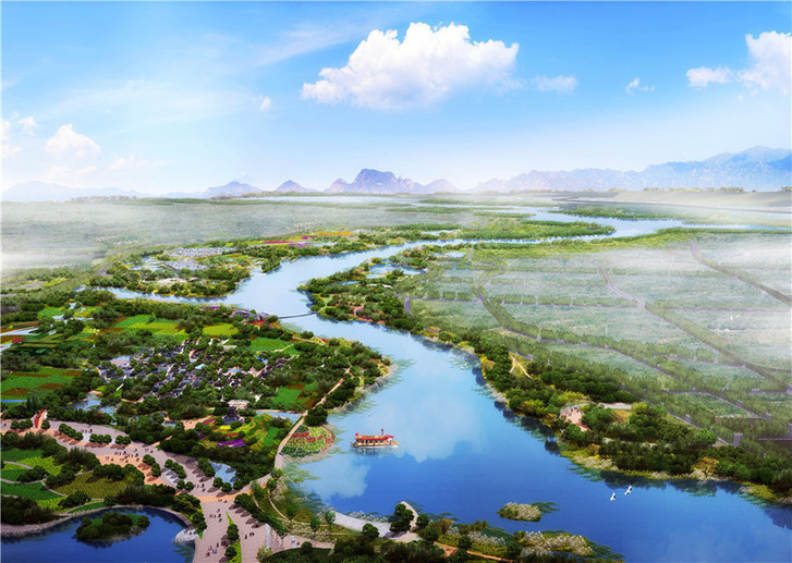 Aerial View of Beijing Expo 2019 (Rendering)